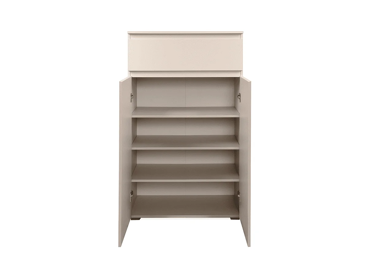 Armoire à chaussures 2 portes et 1 tiroir cachemire H131 cm - ELVA