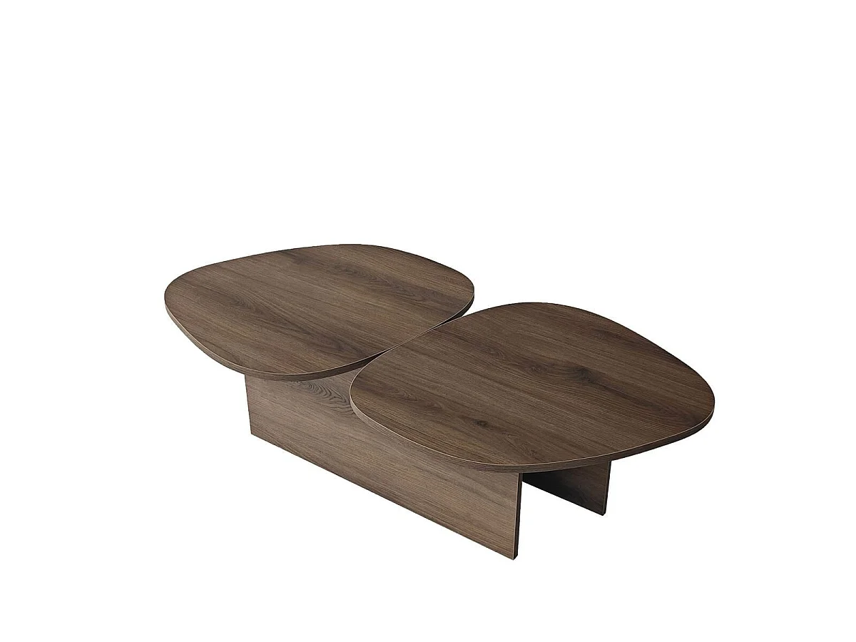 Table basse double plateau forme organique L125 cm CELESTE