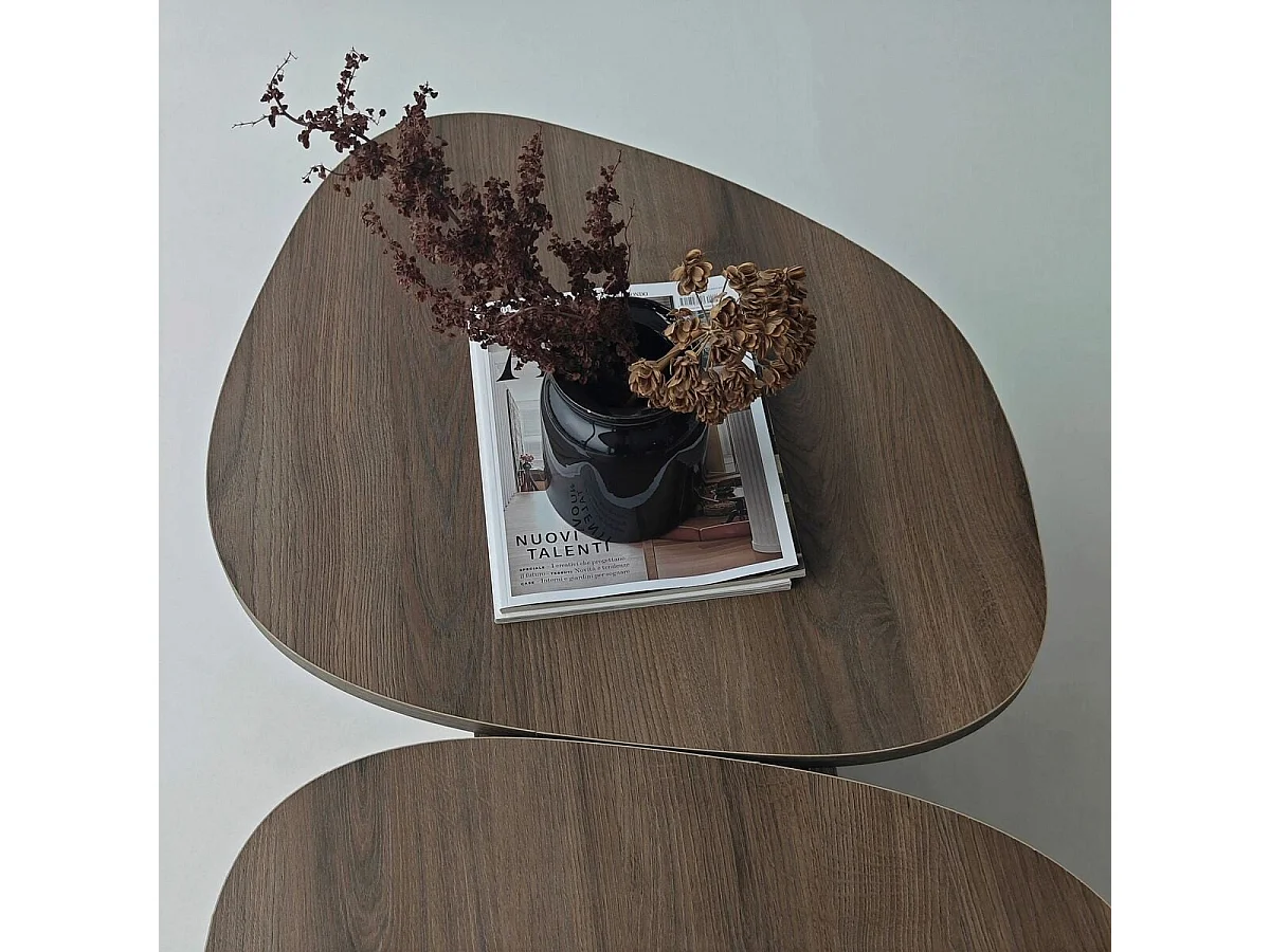 Table basse double plateau forme organique L125 cm CELESTE