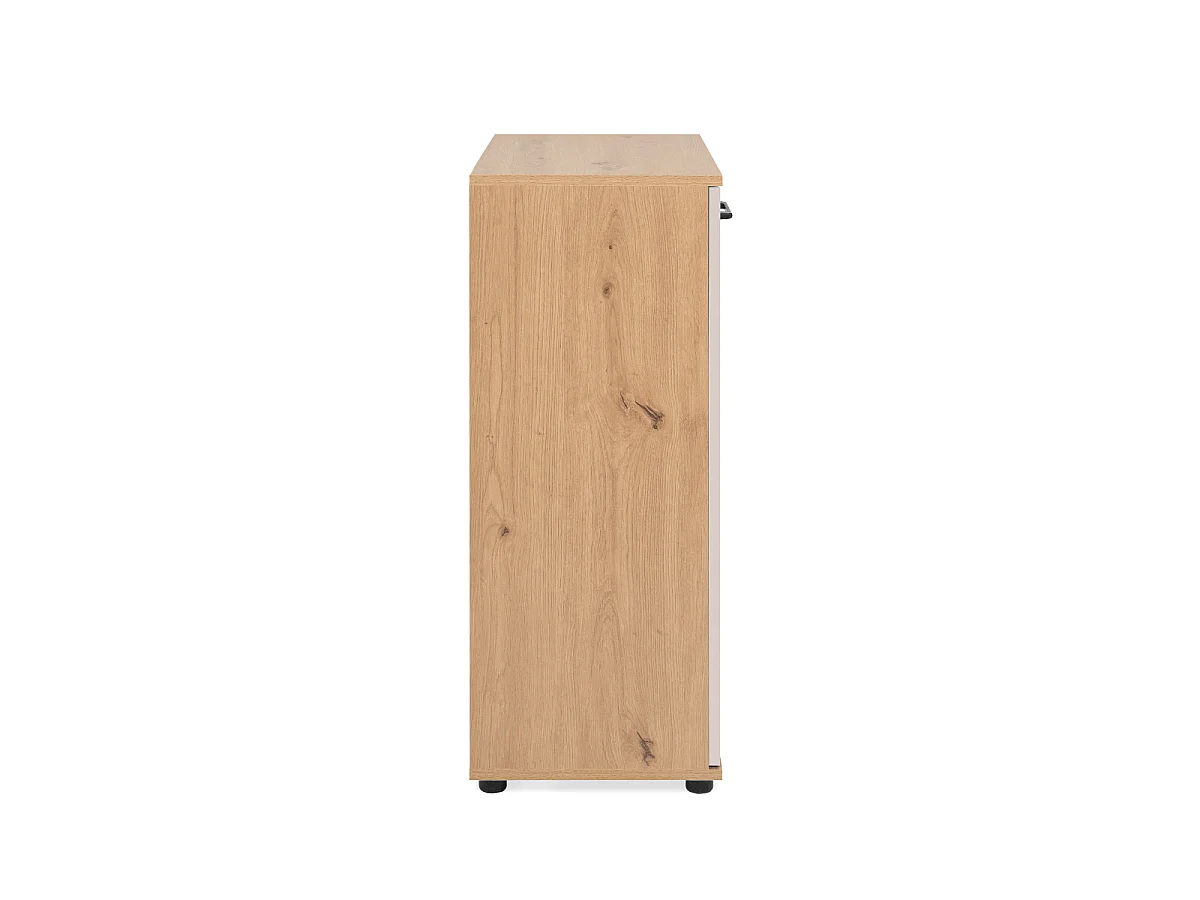 Credenza 2 ante, 1 cassetto effetto rovere e cashmere L60 cm - LINO
