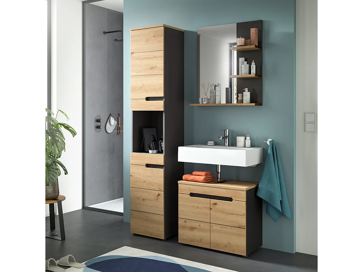 Coluna de casa de banho com 2 portas e 1 nicho A193 cm - ENO