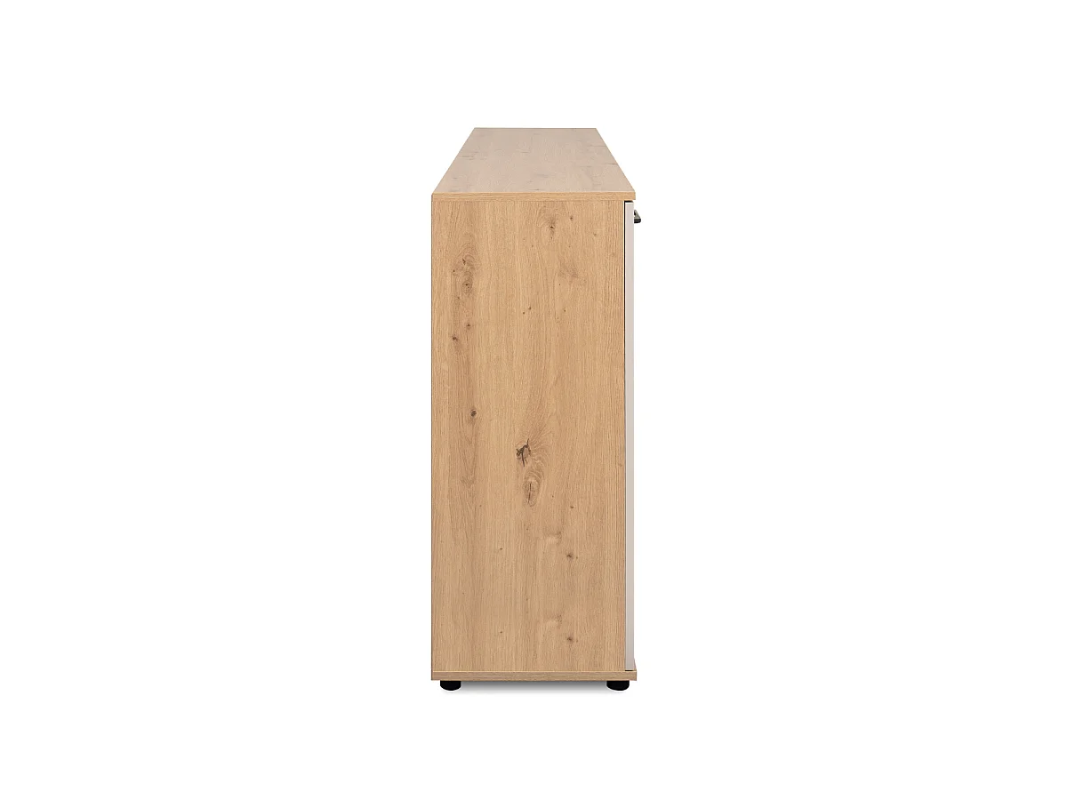 Buffet 4 portes, 2 tiroirs effet chêne et cachemire L160 cm - LINO