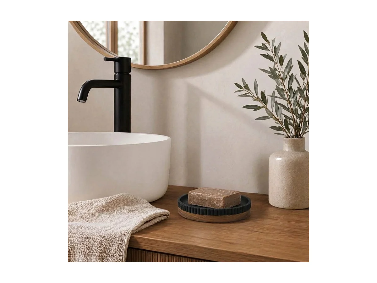 Porte Savon Design "Niagara" 14cm Noir