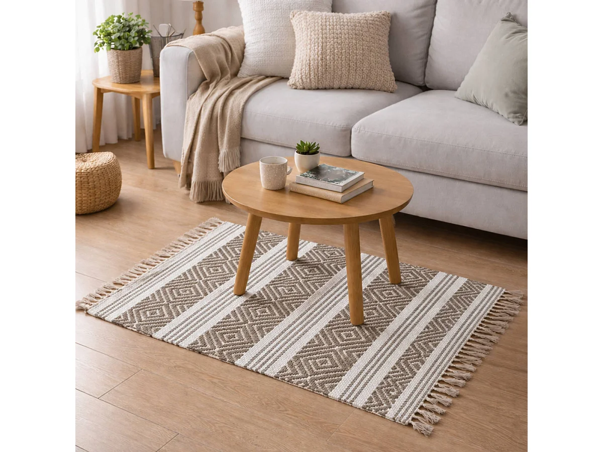 Tapis Tissé à Franges "Murano" 50x80cm Naturel