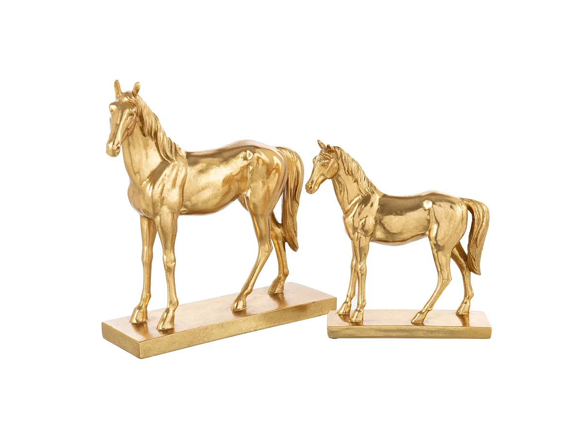 Statuette Cheval sur Socle "Hollywood" 37cm Doré