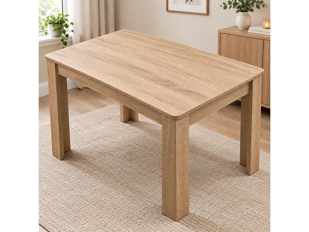 Dining Set with Oak Effect Table, 2 Brown Velvet Chairs and Oak Effect Bench 4 Seater