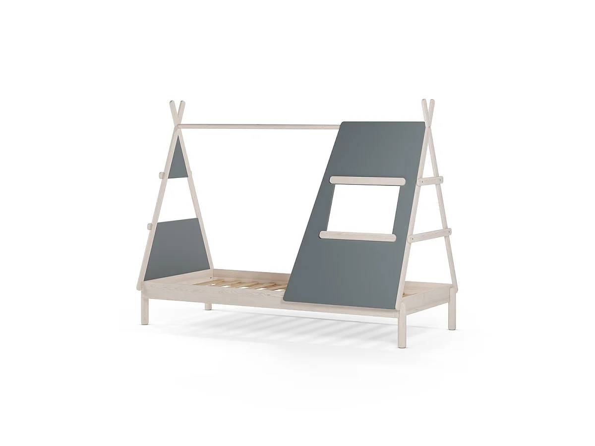 Lit cabane couchage 90x200 cm avec fenêtre intégrée - DAPHNÉ