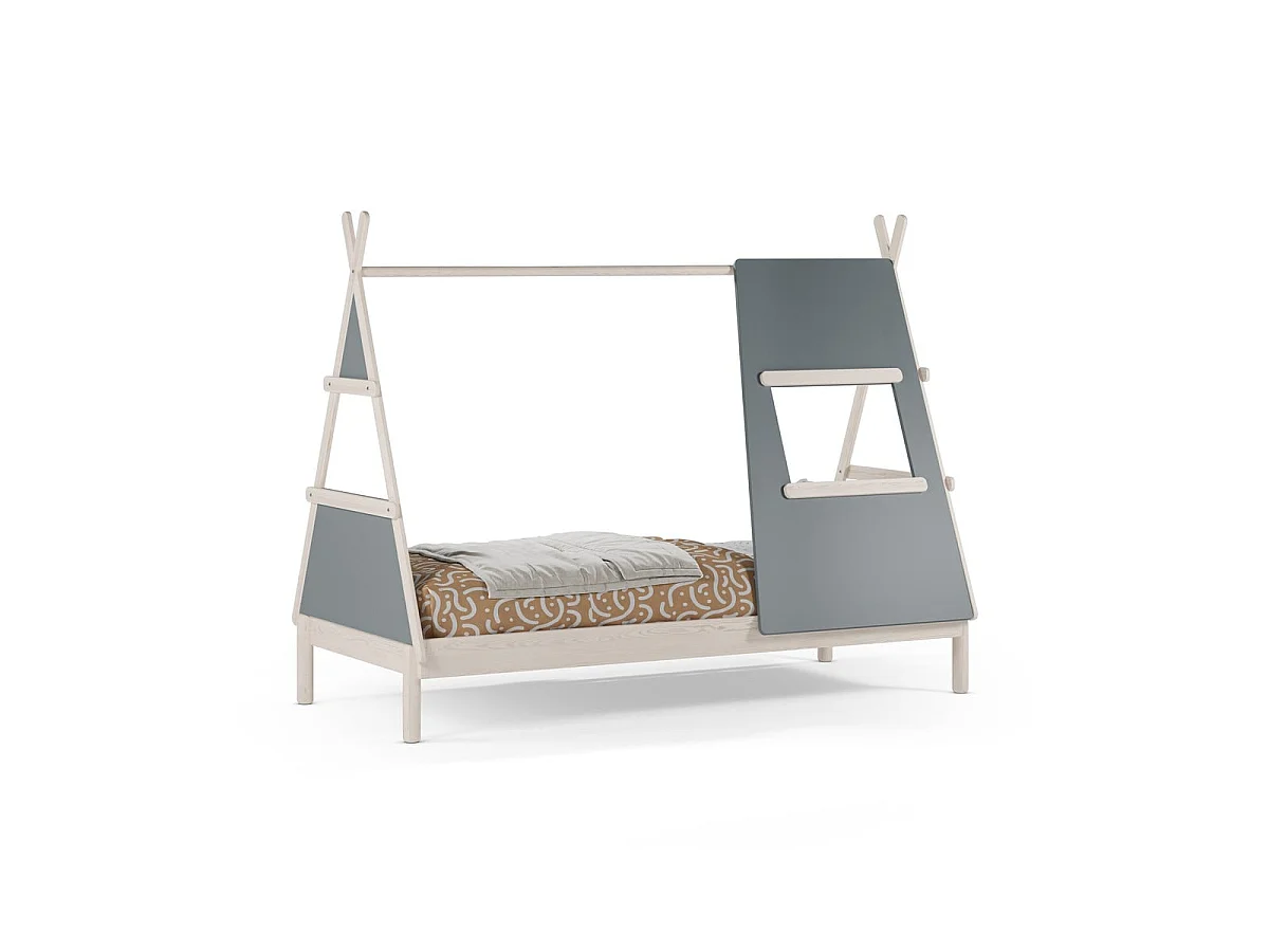 Lit cabane couchage 90x200 cm avec fenêtre intégrée - DAPHNÉ
