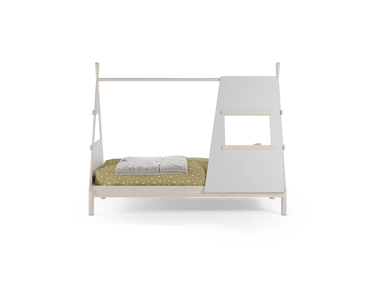Lit cabane couchage 90x200 cm avec fenêtre intégrée - DAPHNÉ