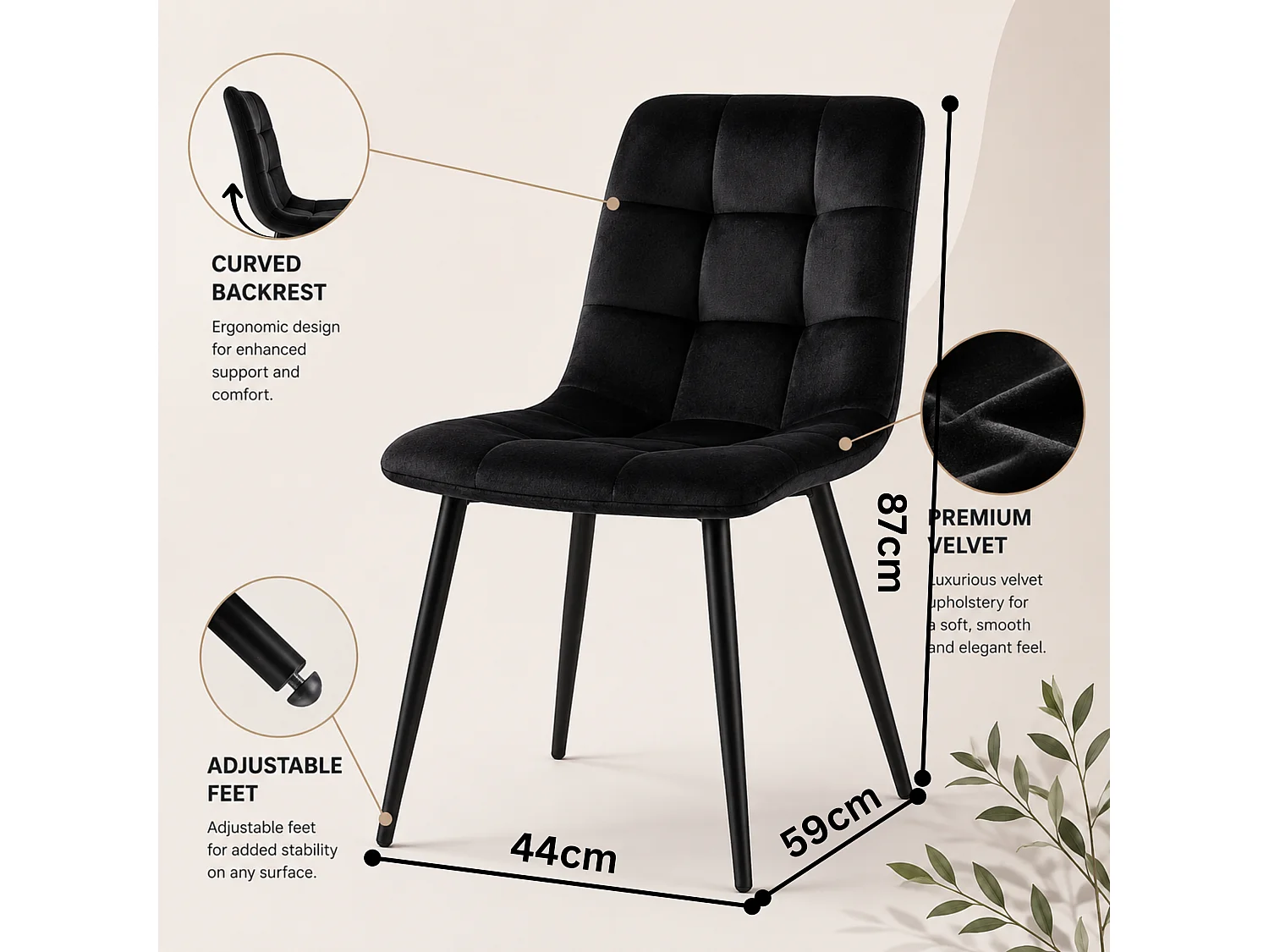 Modern Dining Set with Rustic Wood Effect Table, 4 Black Velvet Chairs and Rustic Bench 6 Seater