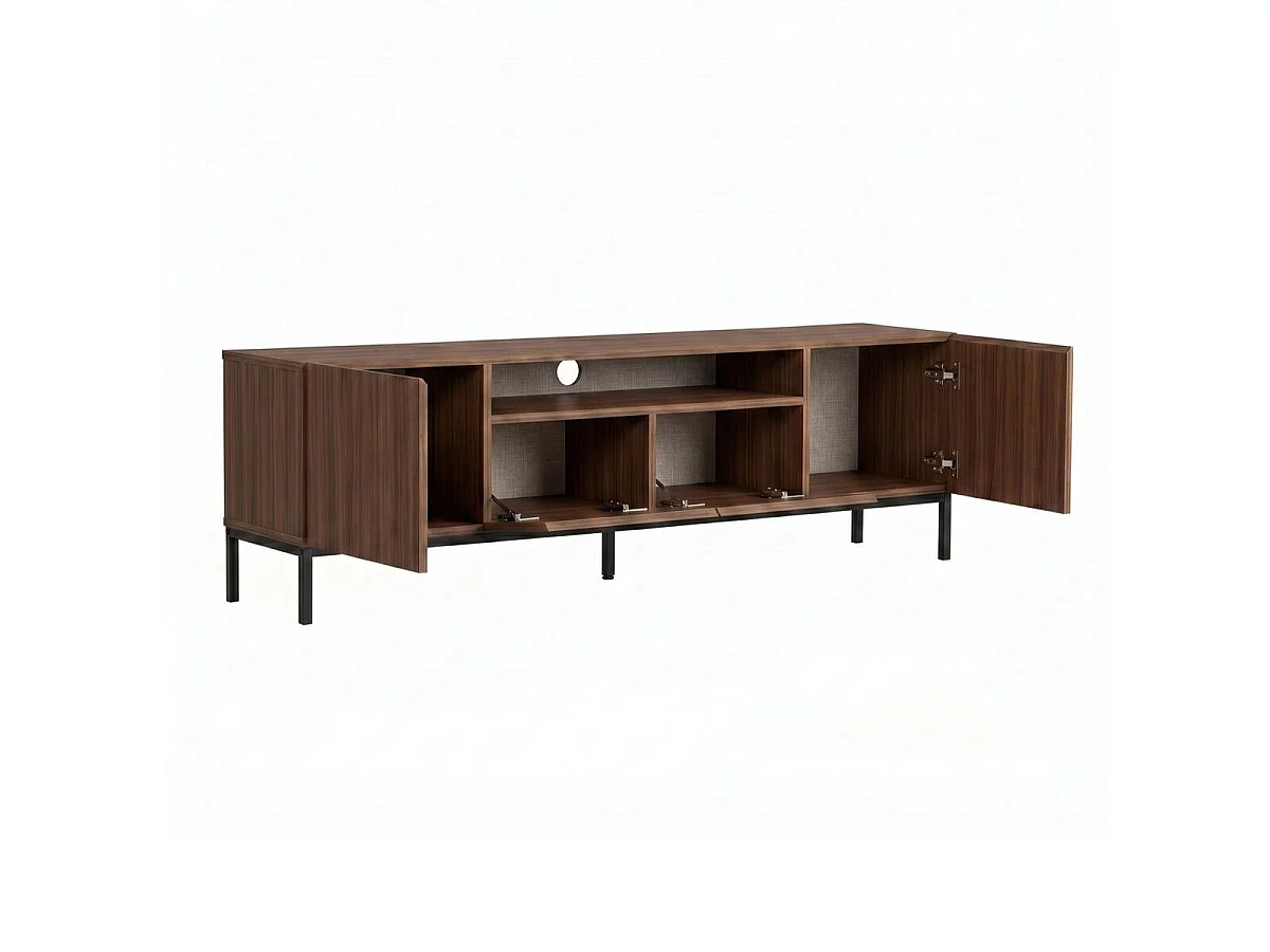 Meuble TV 4 portes 1 niche L160 cm - OLIVER