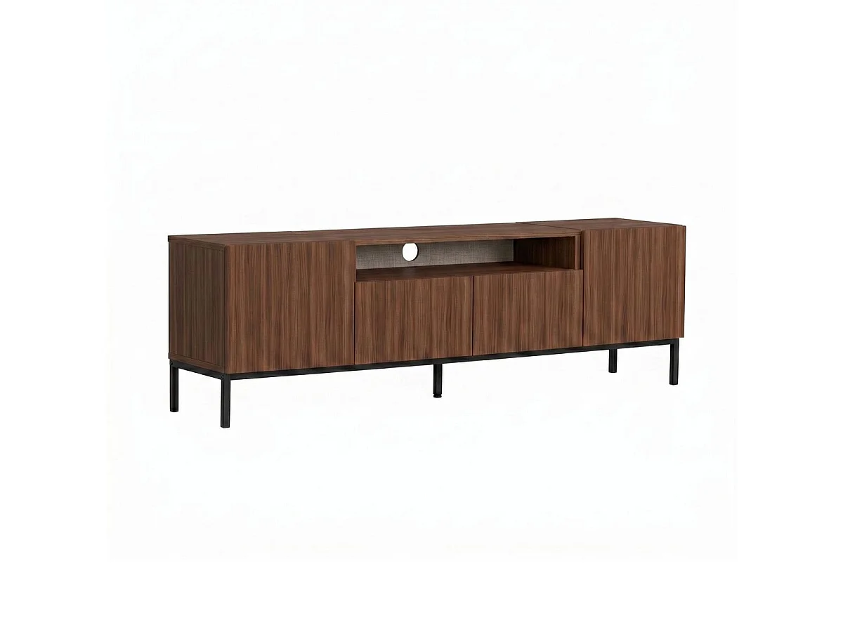 Meuble TV 4 portes 1 niche L160 cm - OLIVER