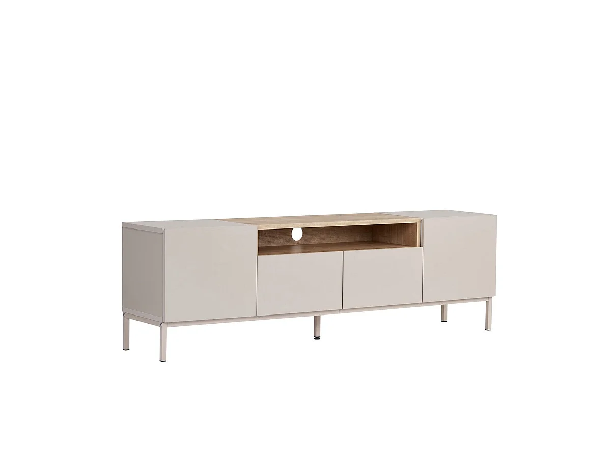 TV-meubel, 4 deuren, 1 nis L160 cm - OLIVER