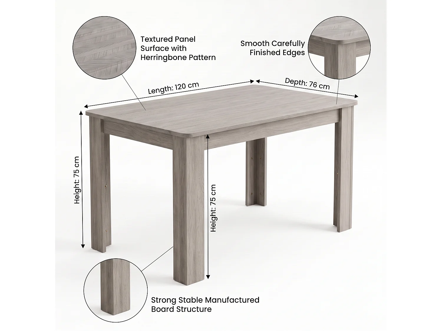 Modern Arrow Grey Dining Table Set with 6 Brown Velvet Chairs 6 Seater Kitchen Dining Furniture Set