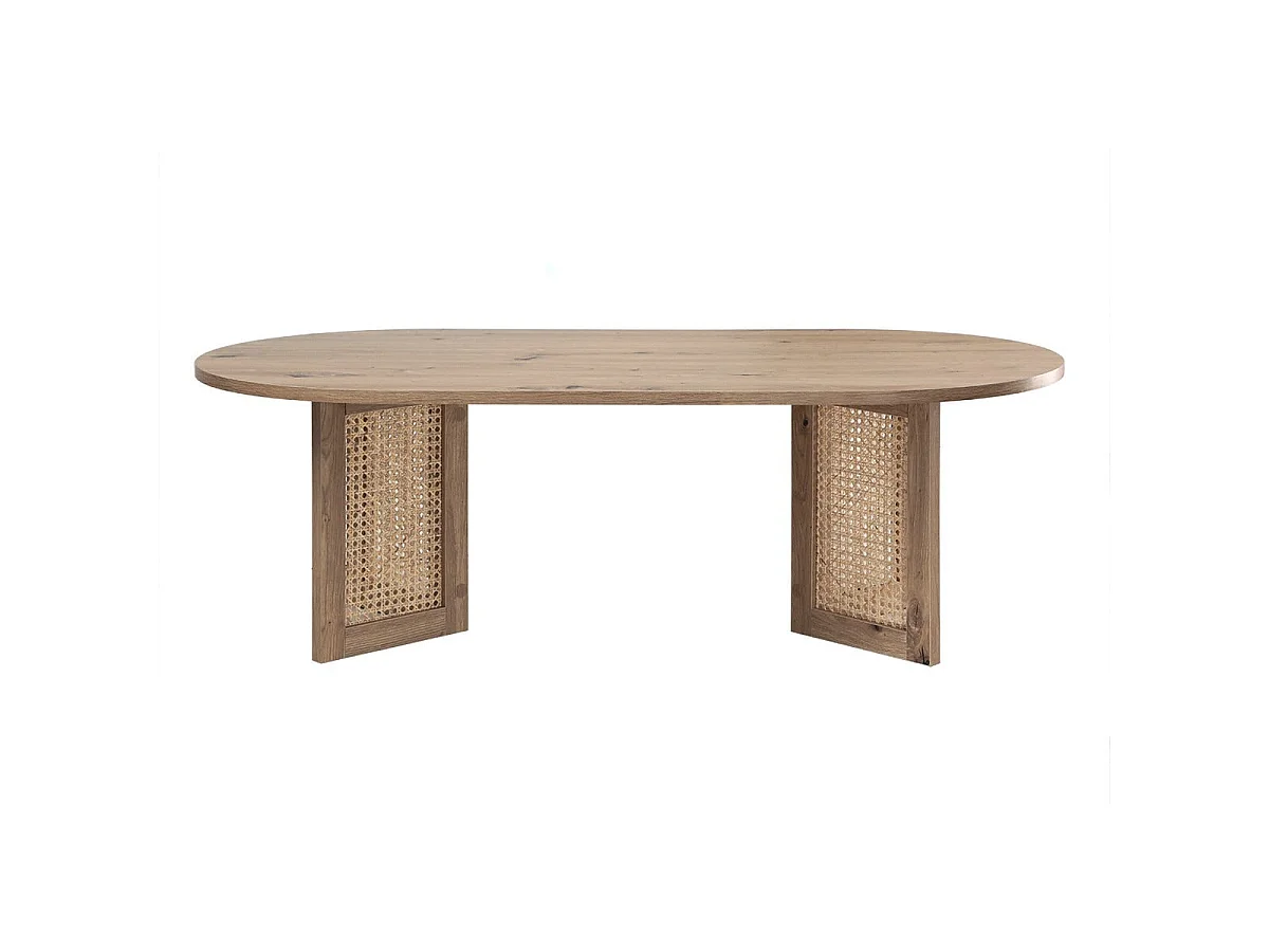 Table basse ovale avec piètements rotin L120 cm - TALIA
