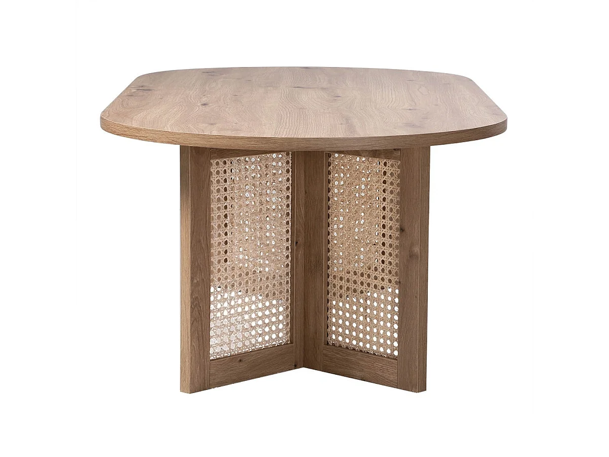 Table basse ovale avec piètements rotin L120 cm - TALIA