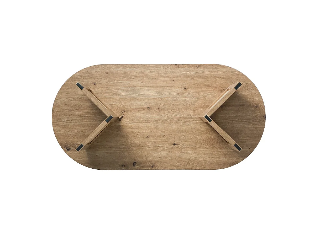 Table basse ovale avec piètements rotin L120 cm - TALIA