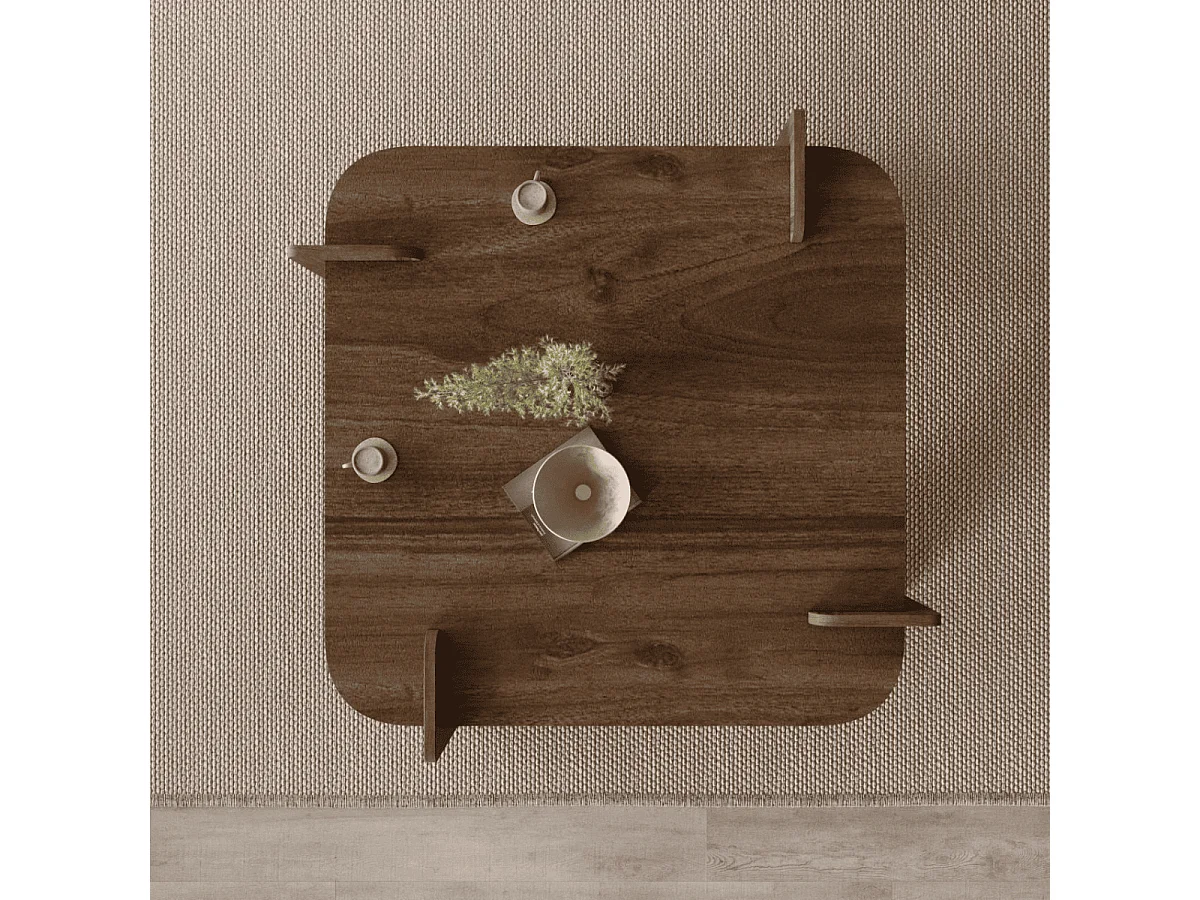 Table basse carrée aux bords arrondis L90 cm NOMA