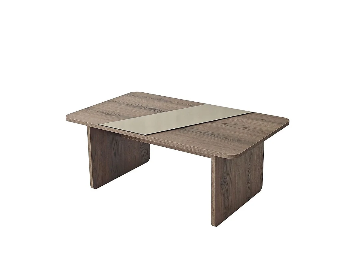Table basse rectangulaire avec miroir L120 cm SOLEA