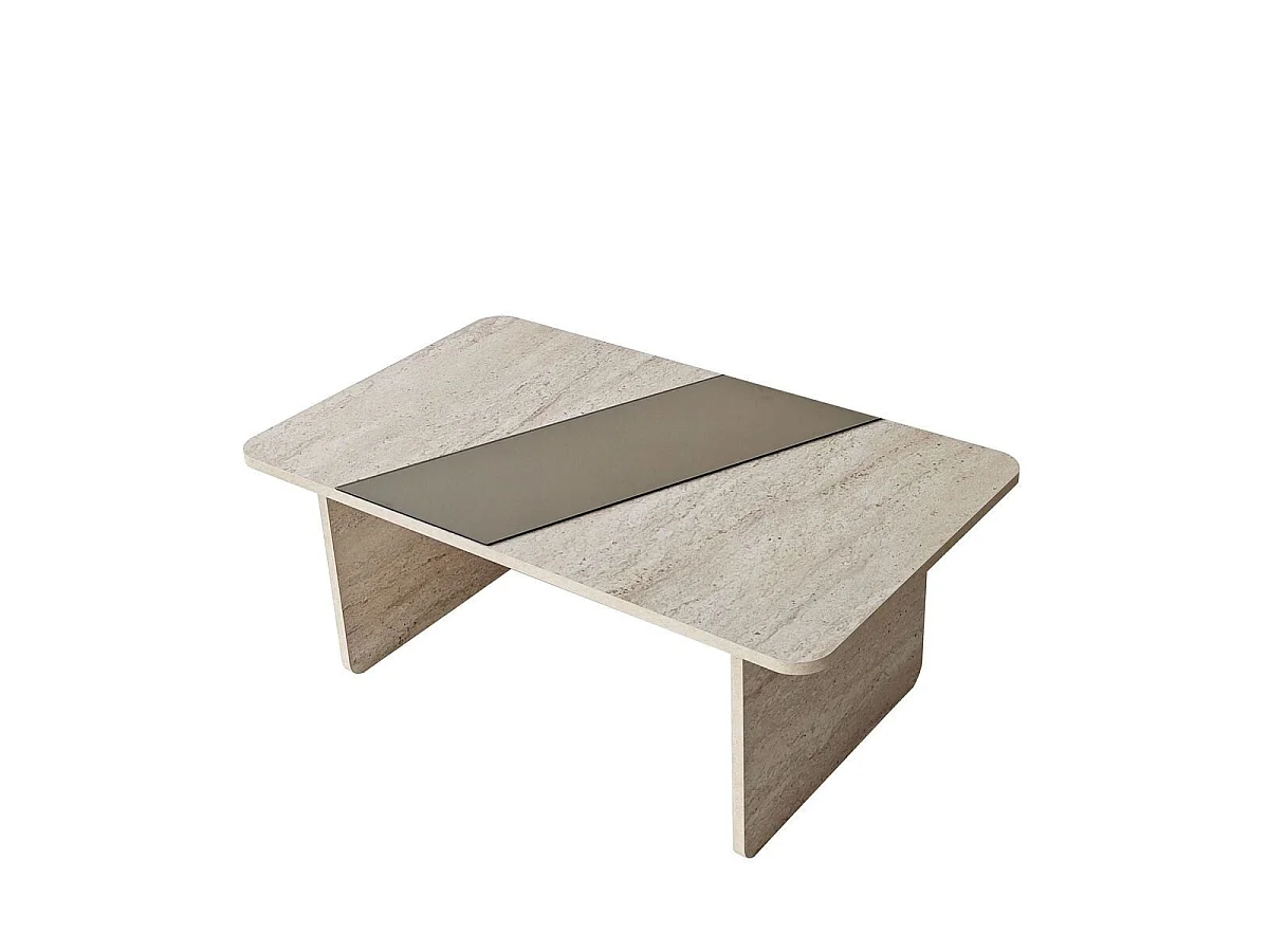 Table basse rectangulaire avec miroir L120 cm SOLEA