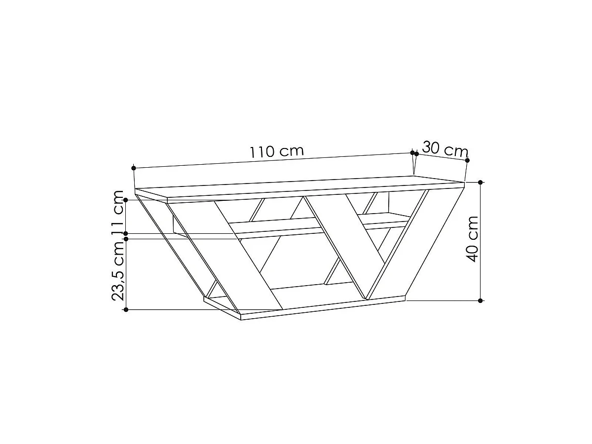 Mueble de TV 3 estantes L110 cm - Pipralla