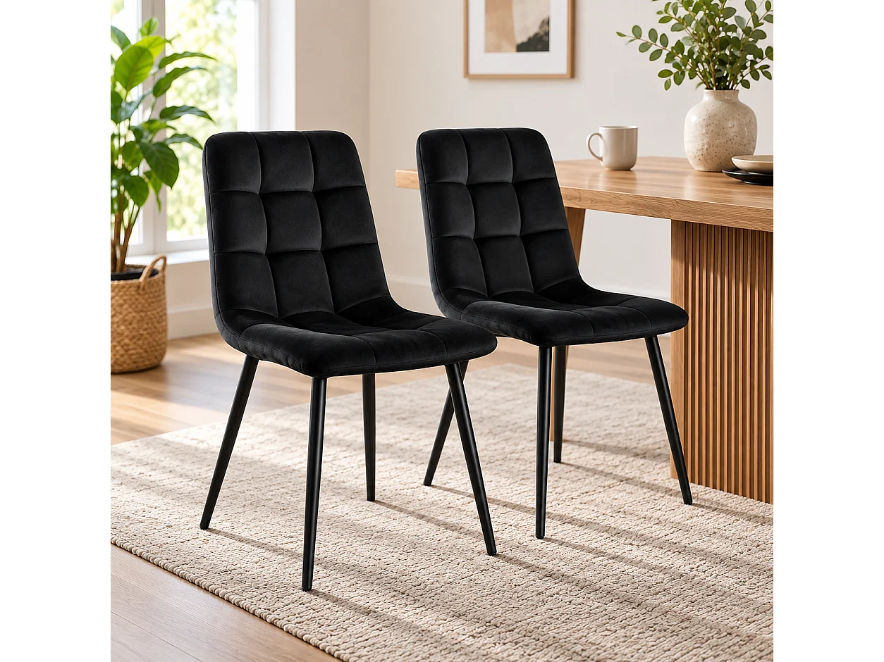 Oak Effect Dining Table Set with 2 Black Velvet Chairs and Oak Effect Bench 4 Seater