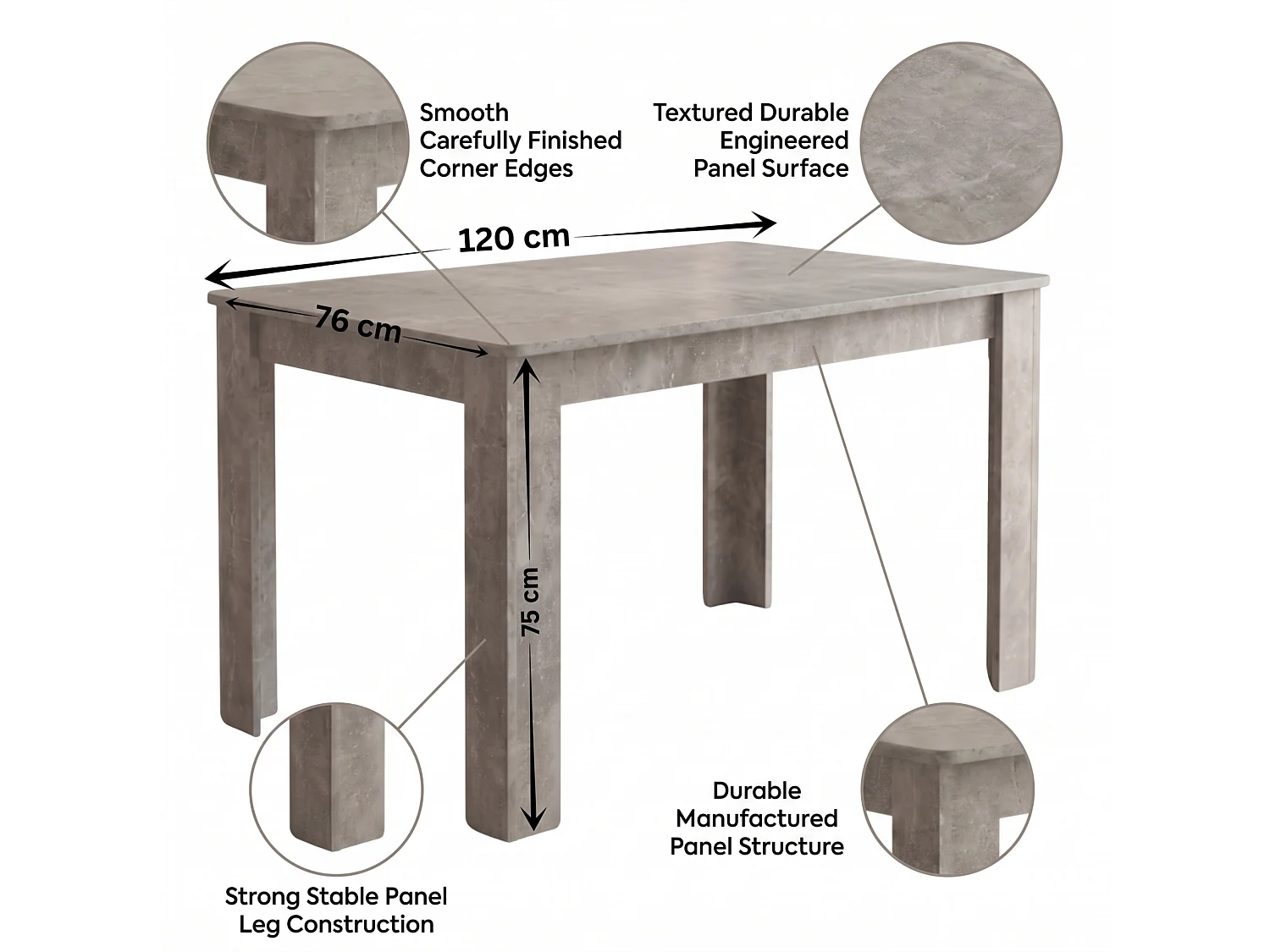 Modern Stone Grey Effect Dining Table Set with 6 Brown Velvet Chairs 6 Seater Kitchen Dining Set