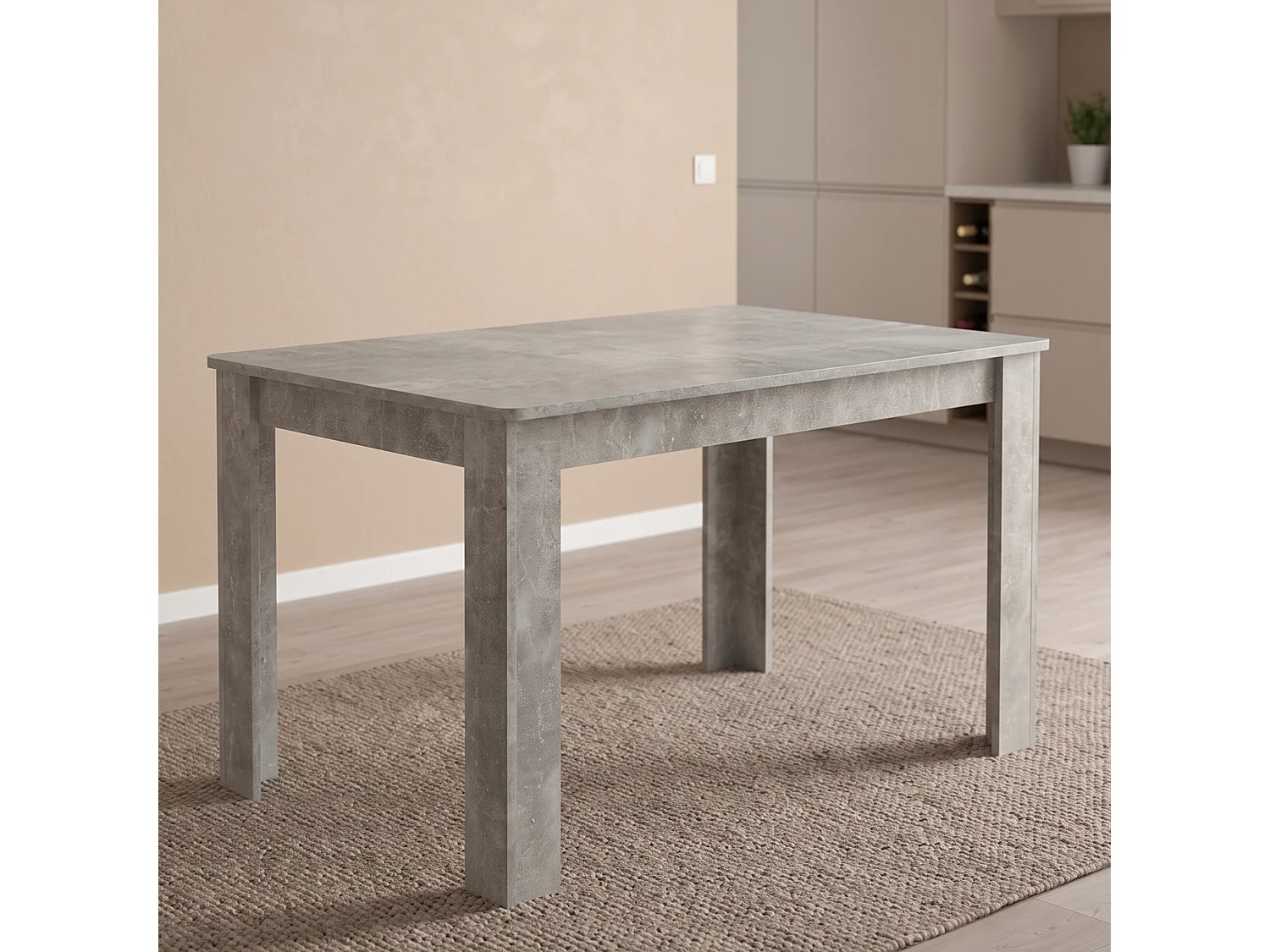 Modern Stone Grey Effect Dining Table Set with 6 Brown Velvet Chairs 6 Seater Kitchen Dining Set