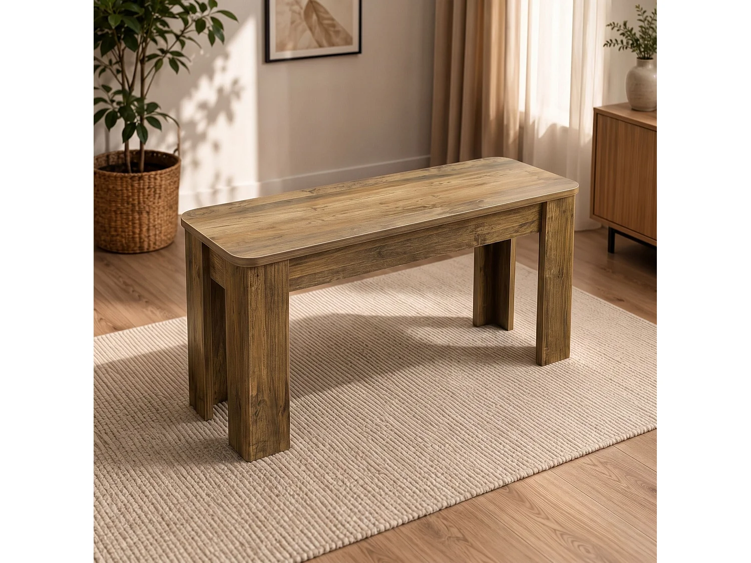 Rustic Dining Table Set with 4 Charcoal Velvet Chairs and Rustic Bench 6 Seater Kitchen Dining Set