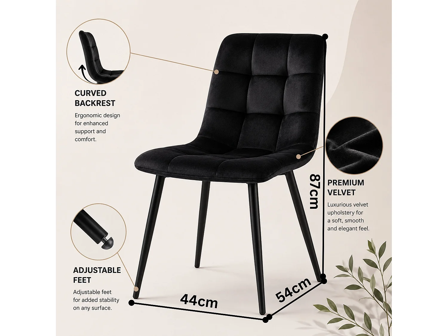 Kitchen Dining Set with Oak Effect Table, 4 Black Velvet Chairs and Oak Effect Bench 6 Seater