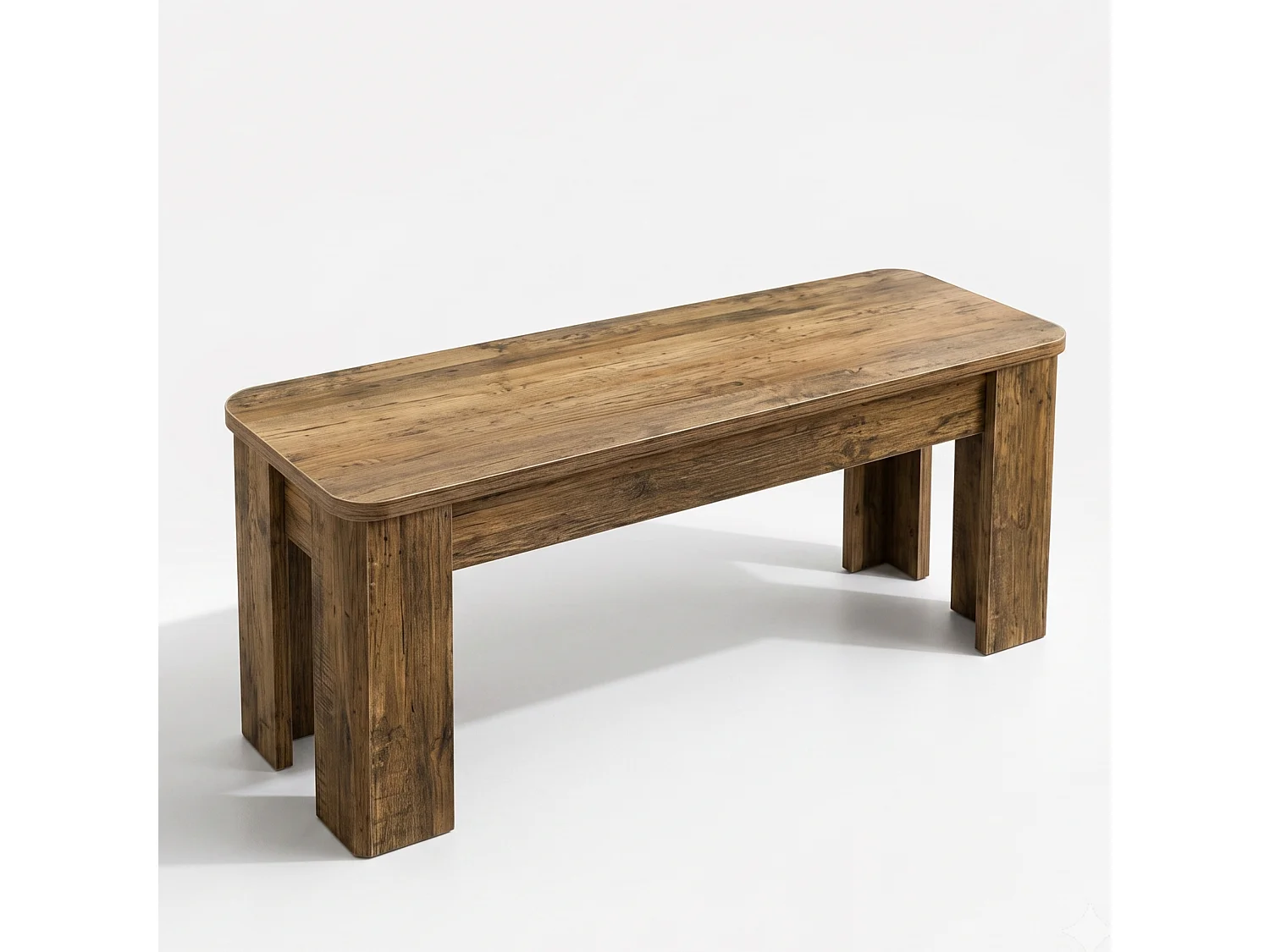 Modern Rustic Dining Table Set with 4 Grey Nova Velvet Chairs and Rustic Bench 6 Seater for Kitchen