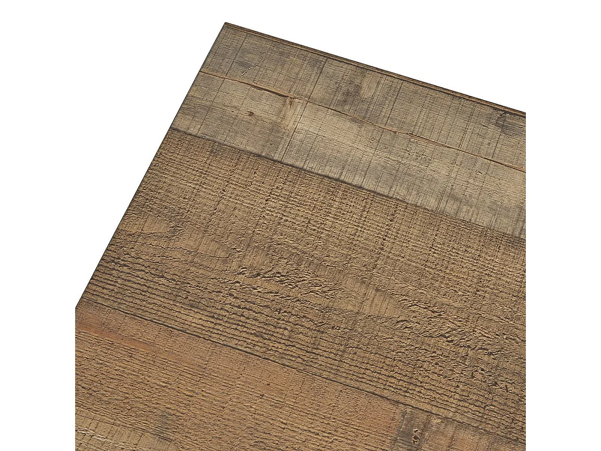 Ensemble table basse et meuble TV aspect bois rustique et métal noir - CHIARA
