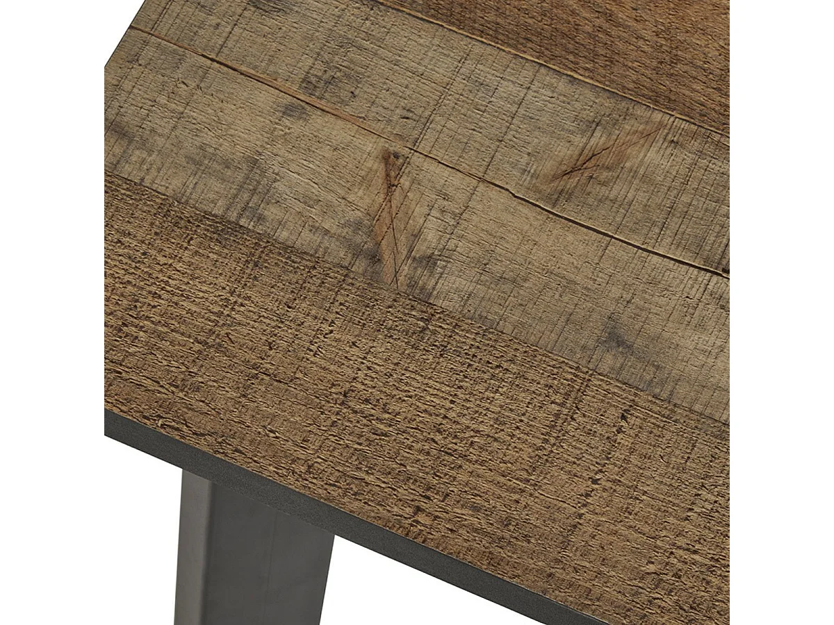 Ensemble table basse et meuble TV aspect bois rustique et métal noir - CHIARA