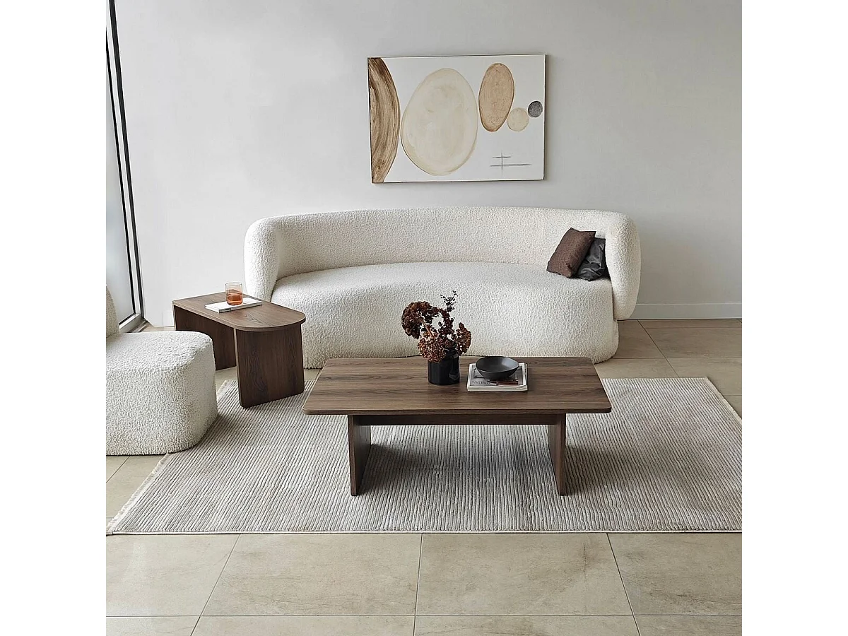 Conjunto de 2 mesas de centro tampos assimétricos L105 cm - LIVIA