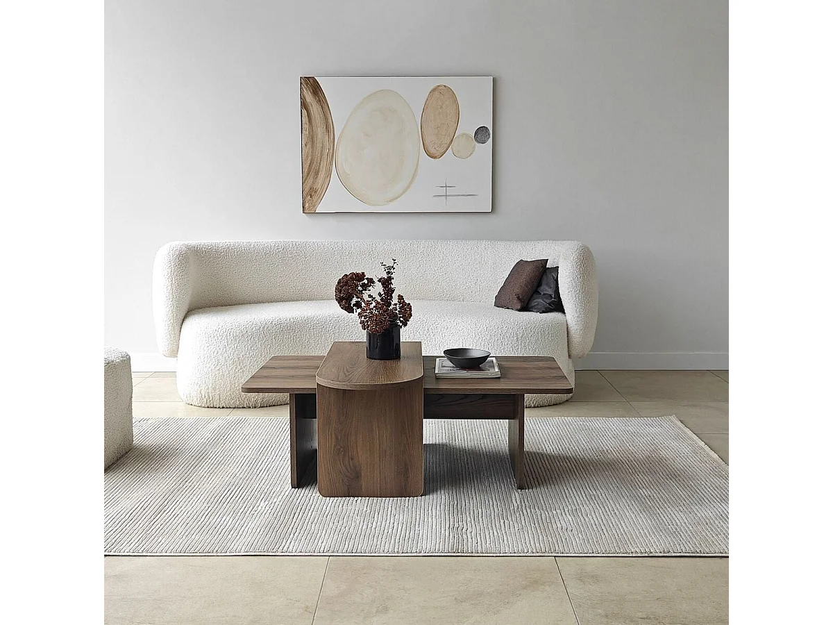 Conjunto de 2 mesas de centro tampos assimétricos L105 cm - LIVIA