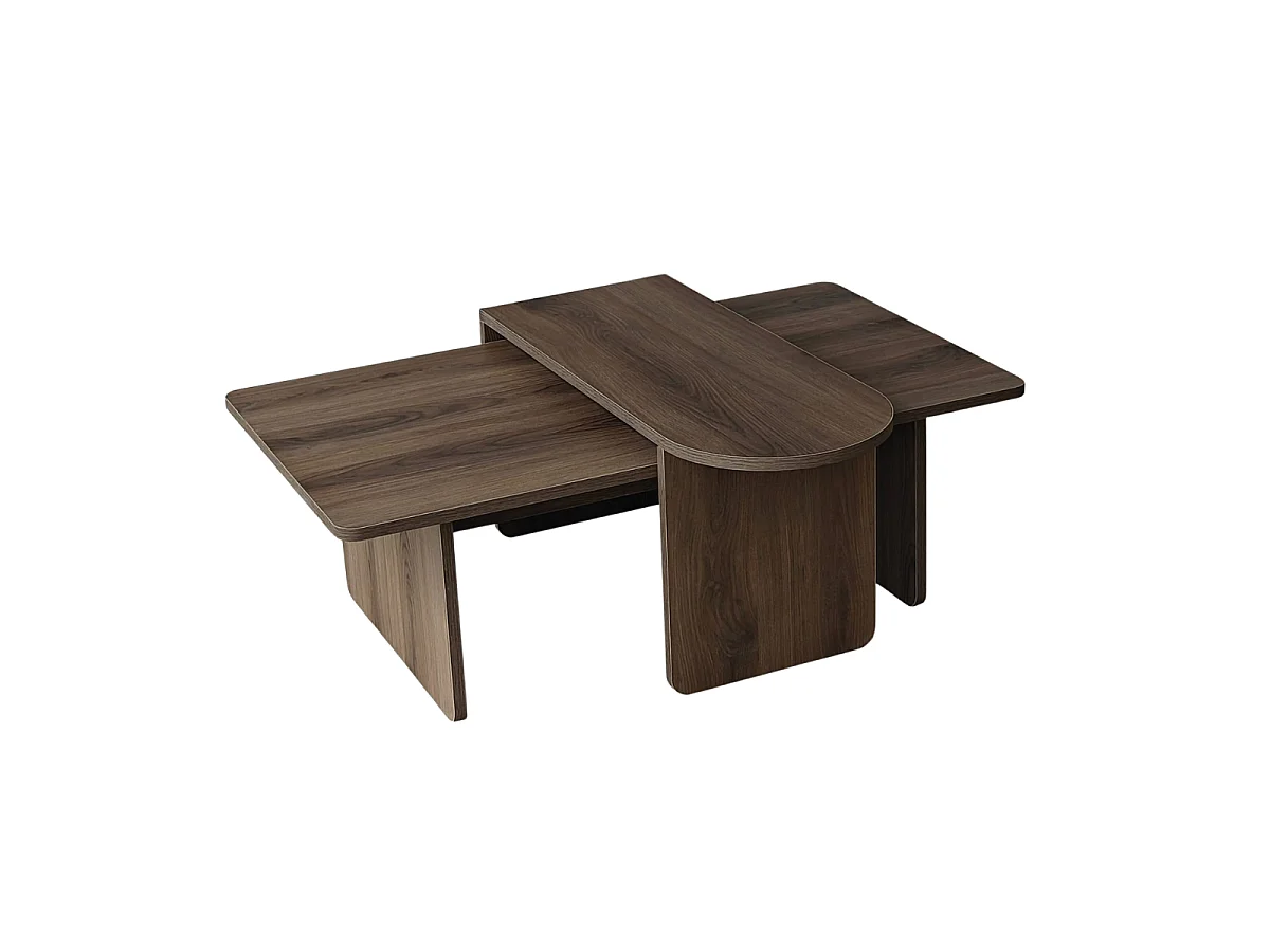 Conjunto de 2 mesas de centro tampos assimétricos L105 cm - LIVIA
