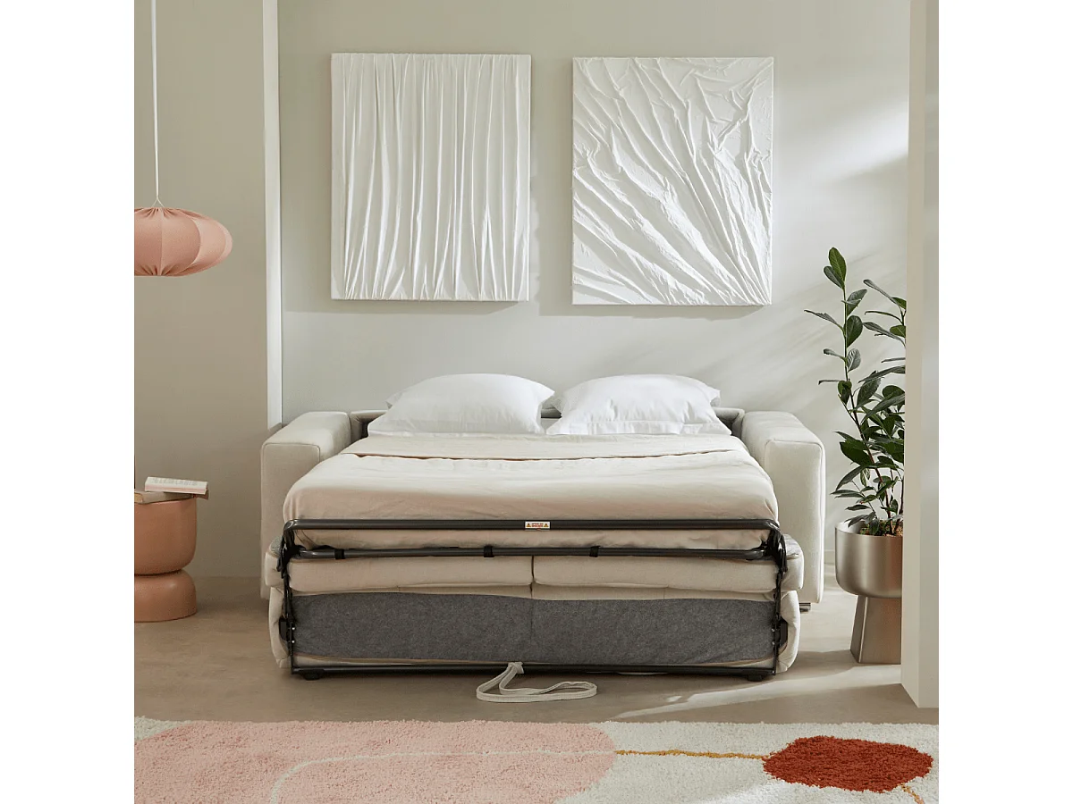 3-zits slaapbank met express-opening in stof L207 cm - CAMERON