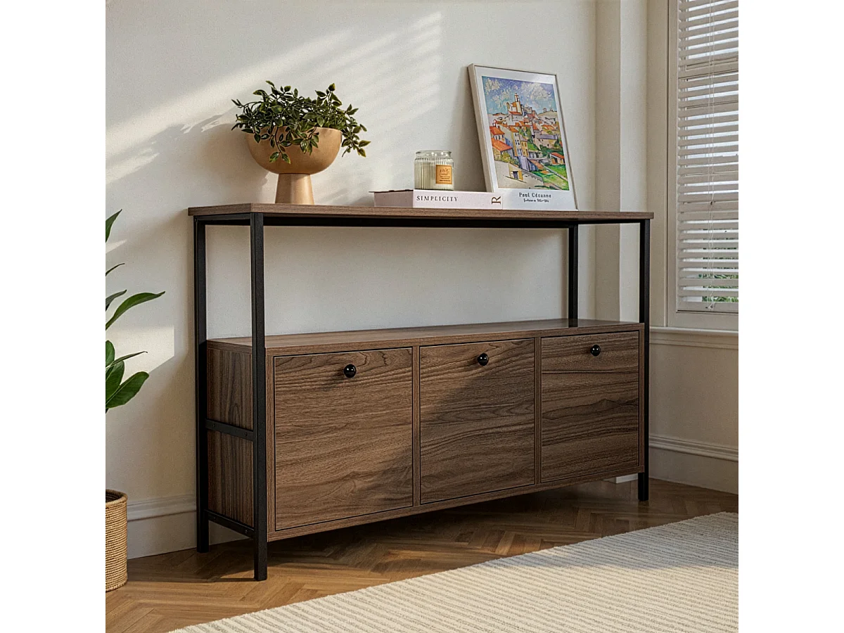 3-deurs dressoir met 1 bovenplank L120 cm - SIENNA