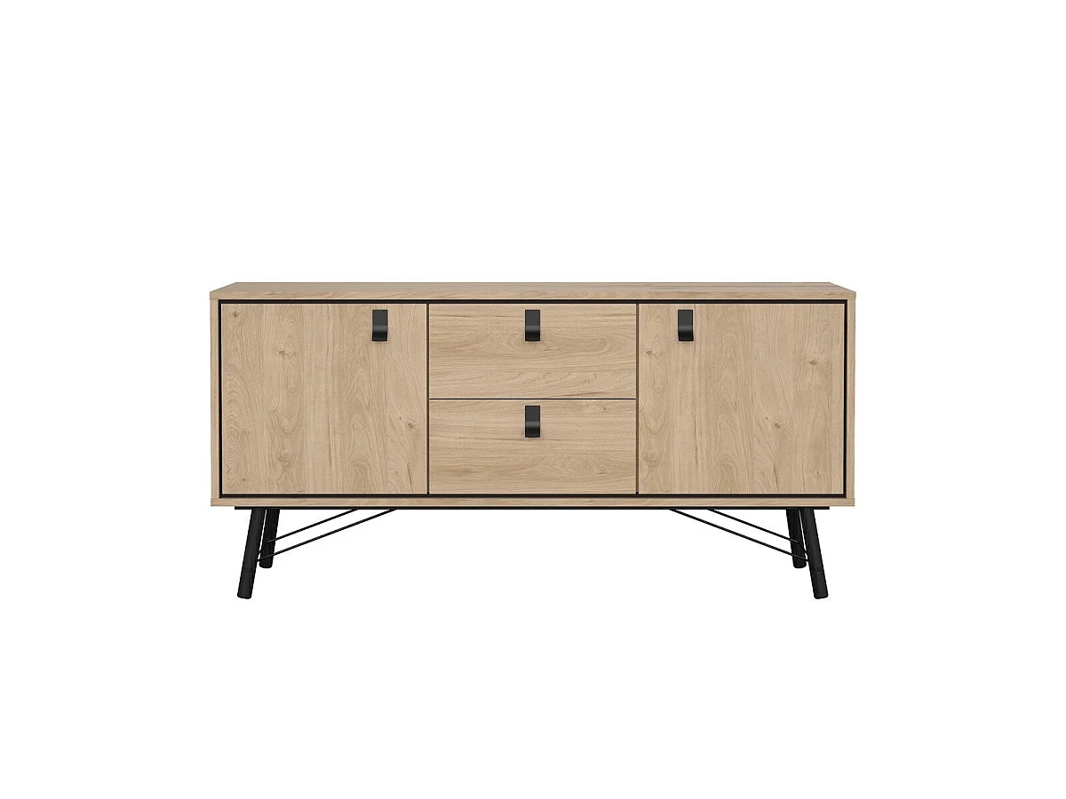 Buffet 2 portes et 2 tiroirs avec piètement métallique L150,3 cm - JOYCE