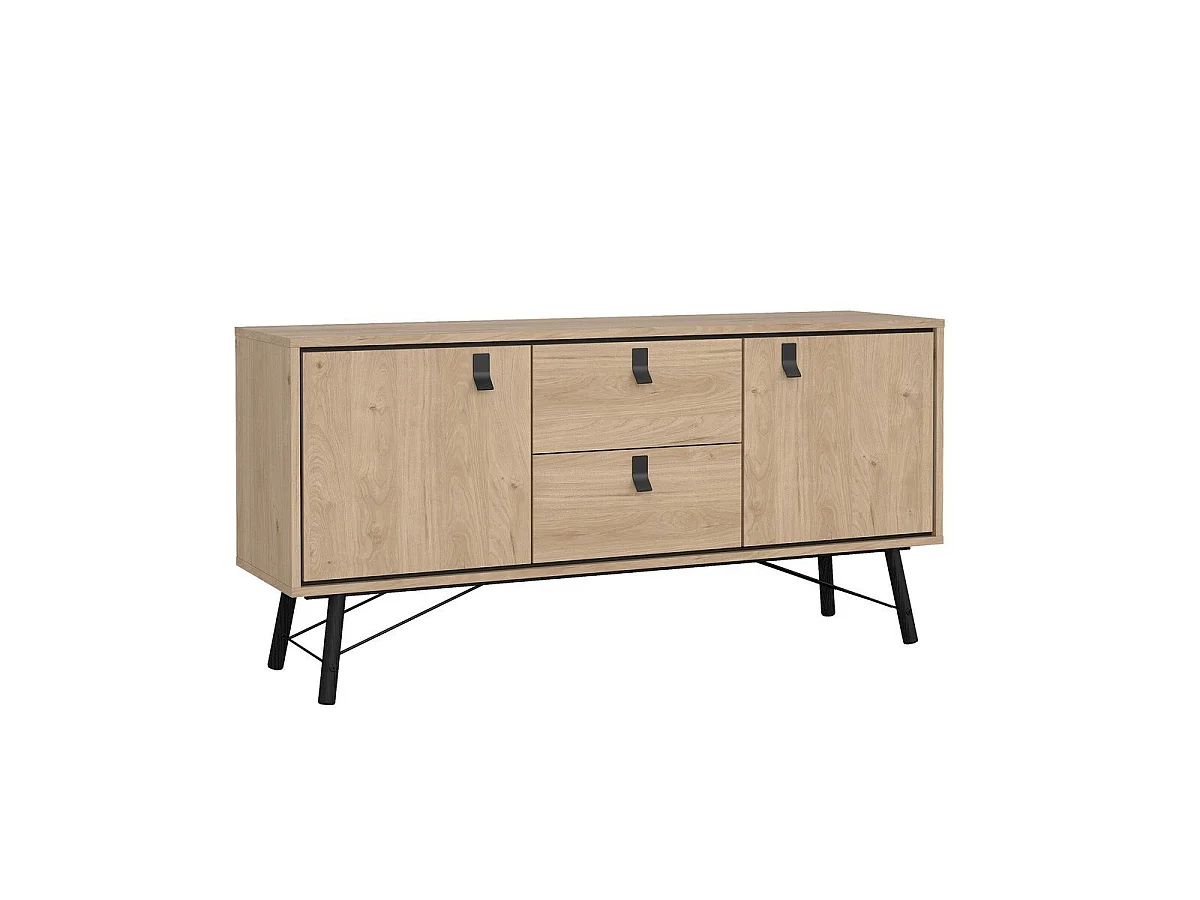 Buffet 2 portes et 2 tiroirs avec piètement métallique L150,3 cm - JOYCE