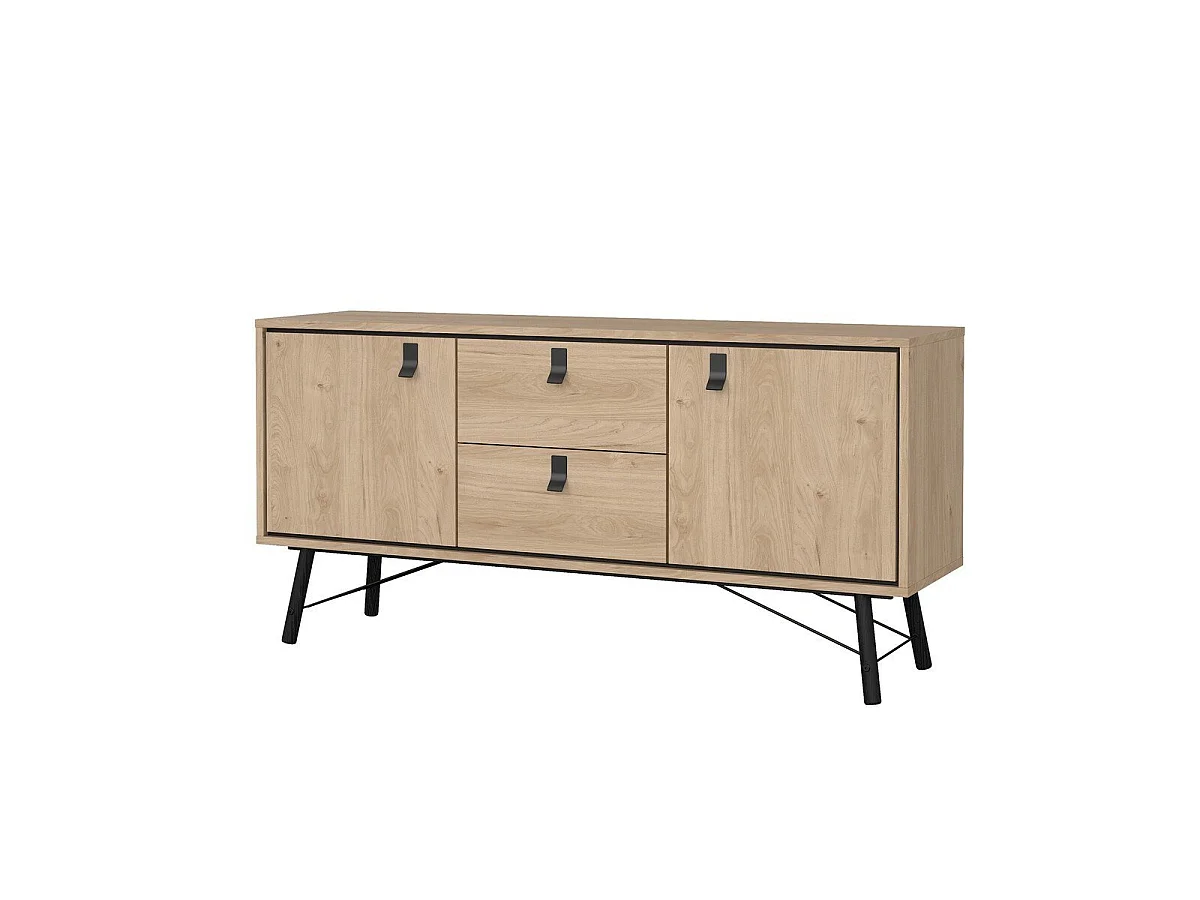 Buffet 2 portes et 2 tiroirs avec piètement métallique L150,3 cm - JOYCE