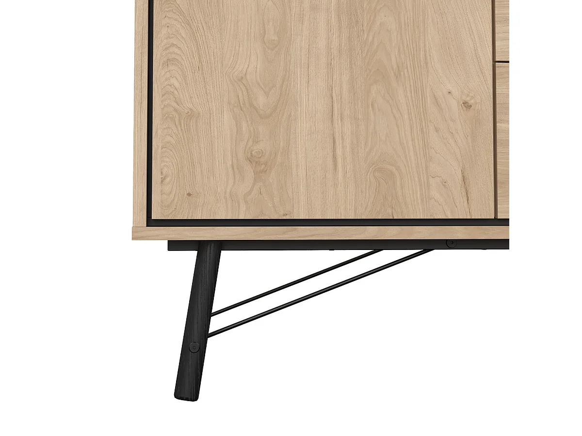 Buffet 2 portes et 2 tiroirs avec piètement métallique L150,3 cm - JOYCE
