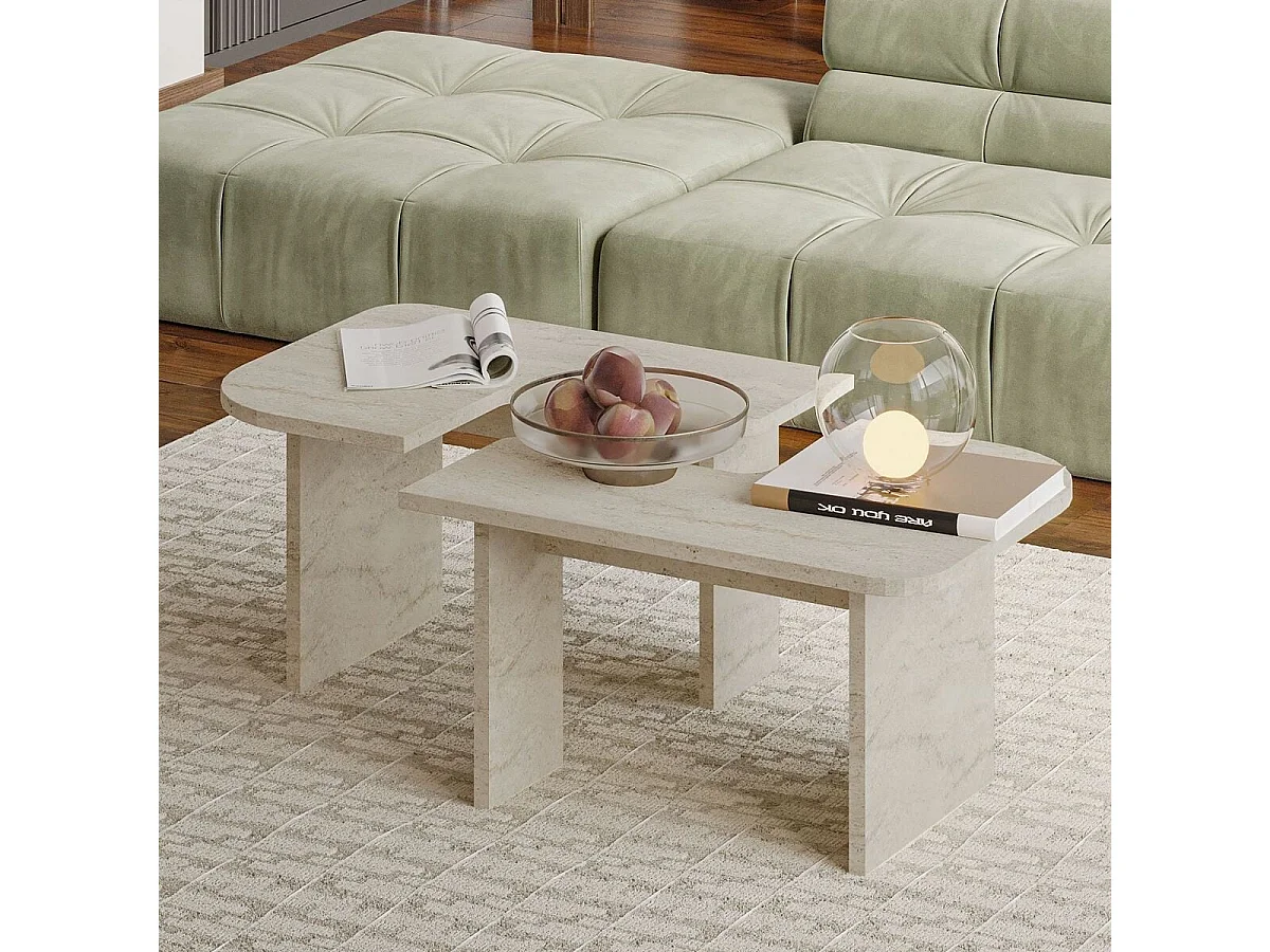Conjunto de 2 mesas de centro L90 cm - ADEL