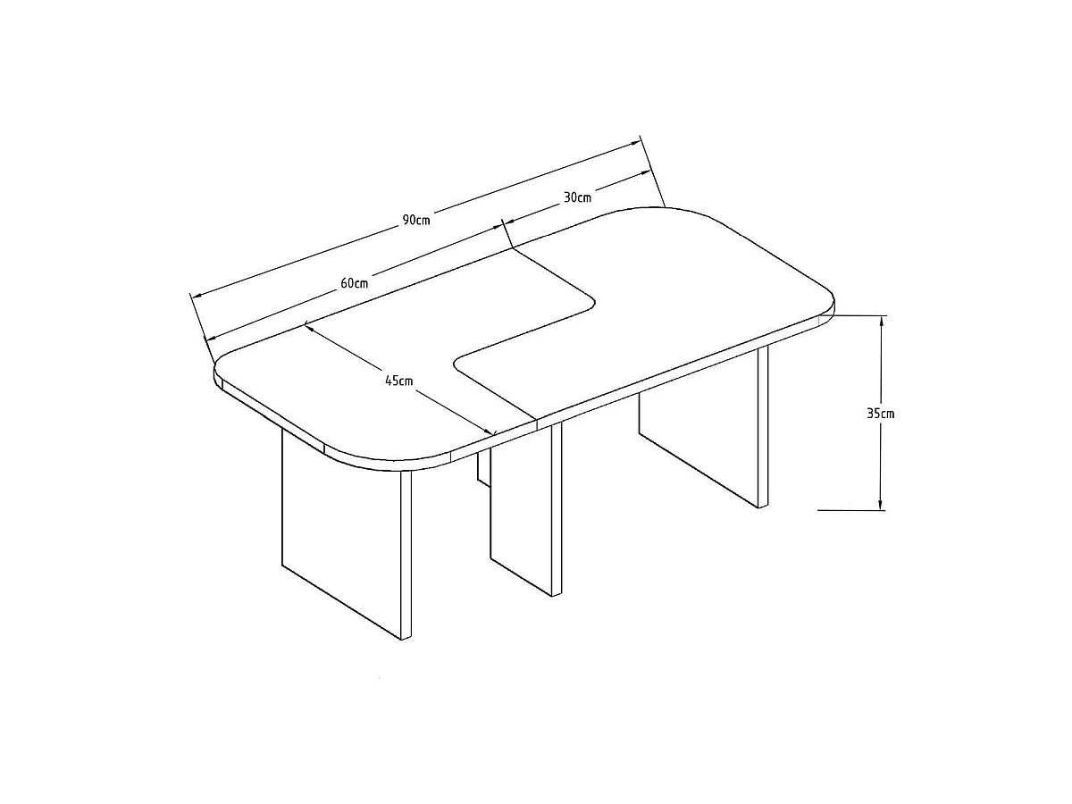 Conjunto de 2 mesas de centro L90 cm - ADEL