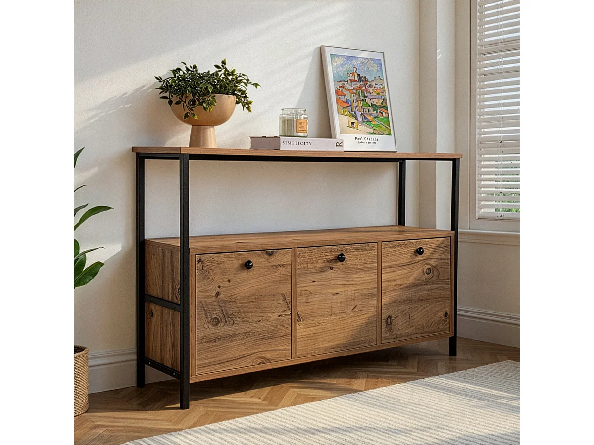 3-deurs dressoir met 1 bovenplank L120 cm - SIENNA