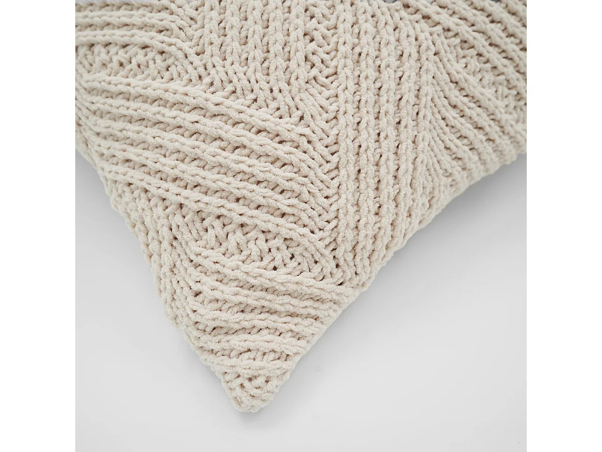 Housse de Coussin Velours "Nivalis" 40x40cm Naturel