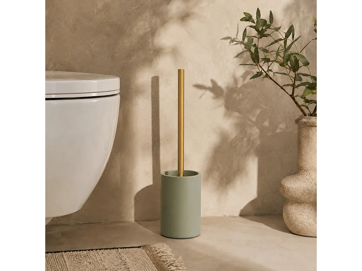 Brosse WC Design "Oria" 36cm Vert Cèdre