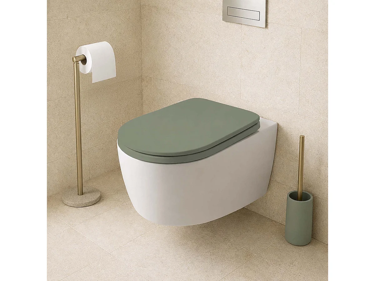 Brosse WC Design "Oria" 36cm Vert Cèdre