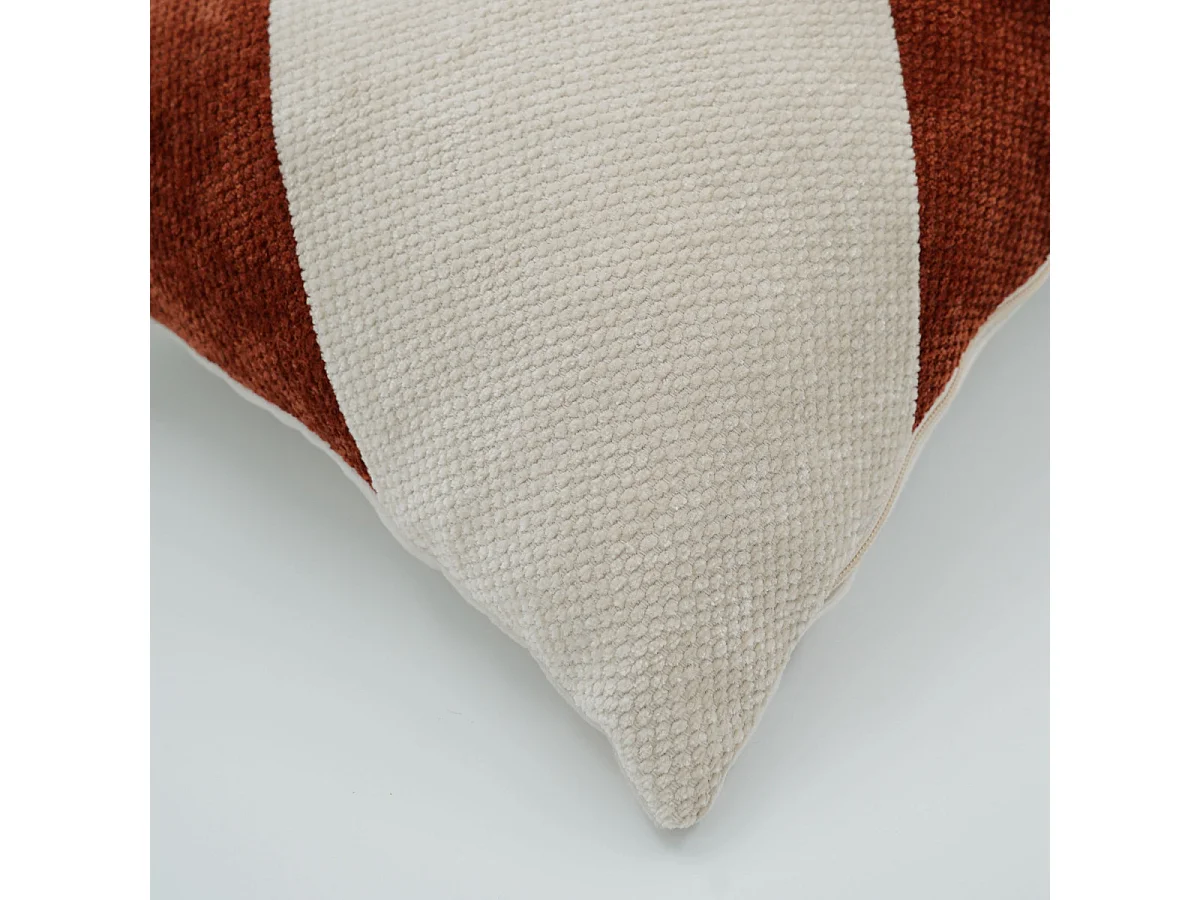 Coussin Déco en Velours Chenille "Topic" 30x50cm Rouge
