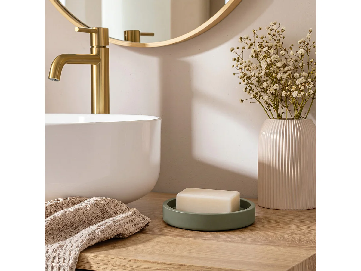 Porte Savon Design "Oria" 12cm Vert Cèdre